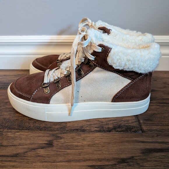 American Eagle Cozy Hiker High top suede sneakers boots brown size 9 - Picture 4 of 15